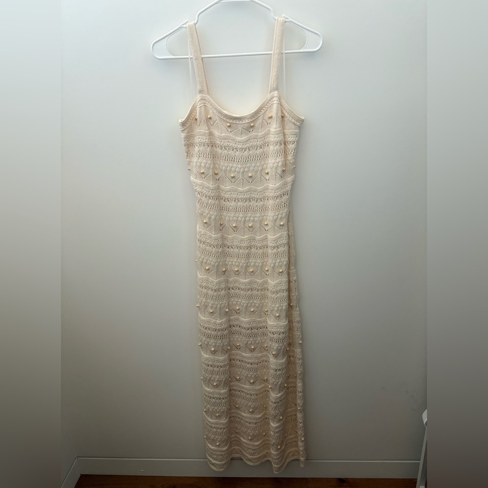 La Ligne Janice Dress - Crochet Beaded Midi Dress